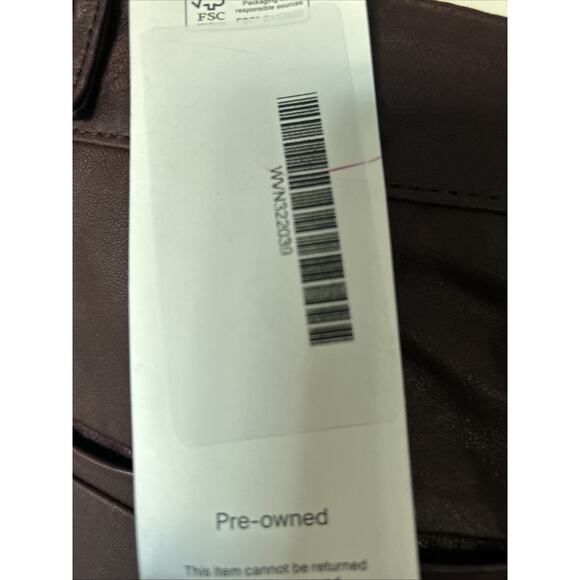 VINCE Burgundy Lamb Leather pant front seam sz 0 See measurements 29 X26 lined - Picture 9 of 16